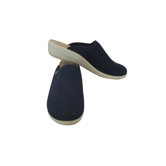 Fly Flot Navy Blue Mesh Clogs Mules Anti Shock Anatomic Shoes Sz 41 or 10 1/2 US - Picture 3 of 5